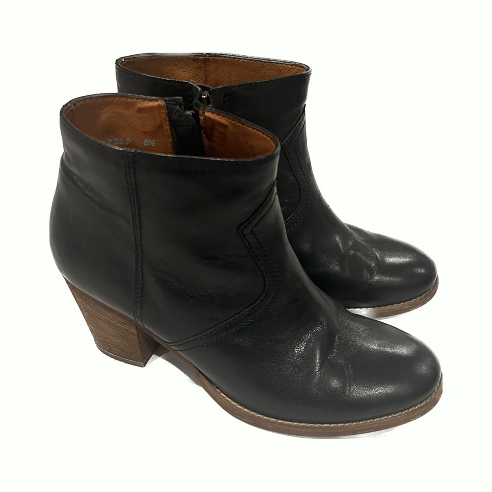 Madewell 1937 Black Leather Zip Ankle Boots Womens Size 8.5 Style 17340